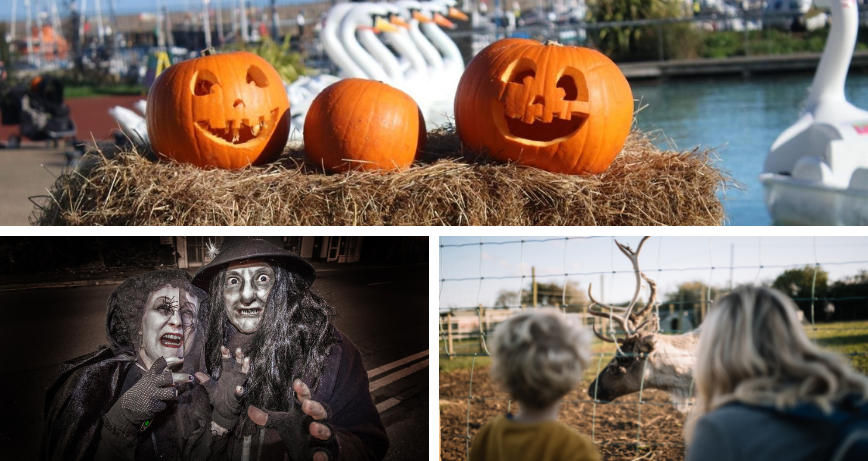 A collage of things to do over Halloween autumn half term